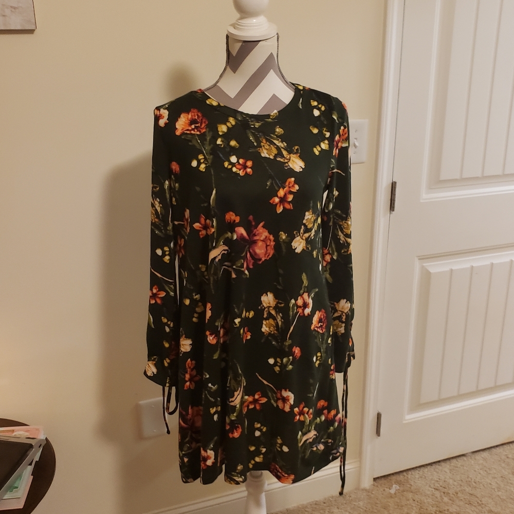 Green floral dress